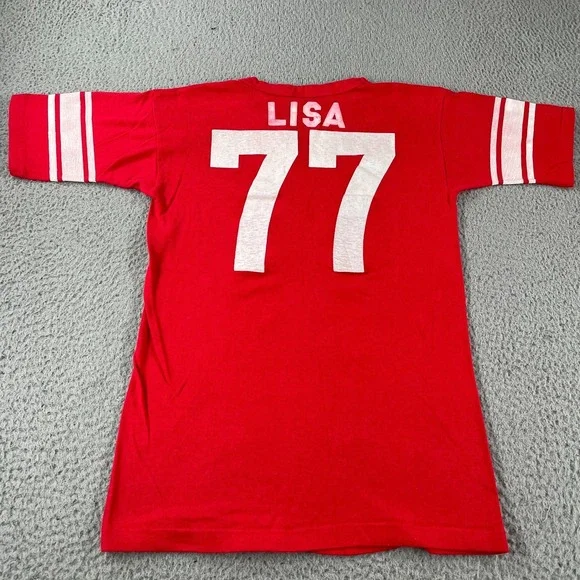 Vintage 70s Champion Blue Bar Tag Shirt L Red OHIO STATE BUCKEYES Single Stitch - Picture 9 of 11